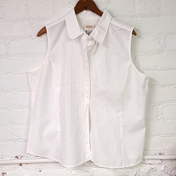 Talbots Tops - Talbots White Sleeveless Blouse Y2K Size Large